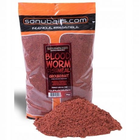 SONUBAITS SUPERCRUSH BLOODWORM GROUNBAIT 2KG METHOD MIX