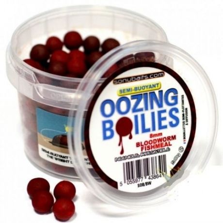 SONUBAITS OOZING BOILIES 8MM BLOODWORM 50G