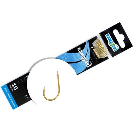KAMASAKI SNELLED HOOK CHINU GOLD 6