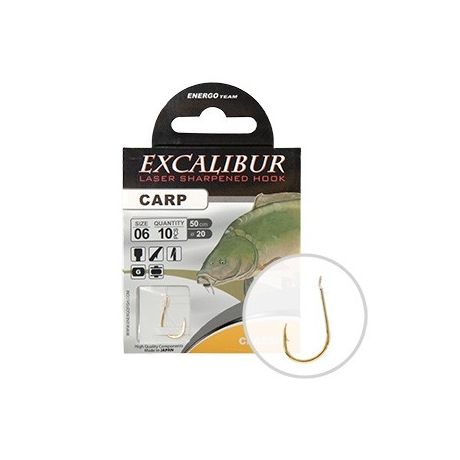 EXCALIBUR SNELLED HOOK CARP CLASSIC GOLD 12
