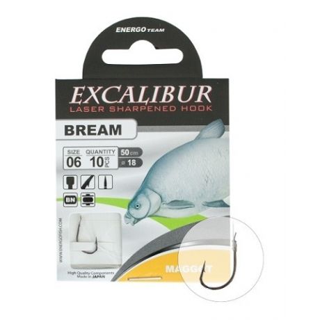 EXCALIBUR SNELLED HOOK BREAM MAGGOT 6