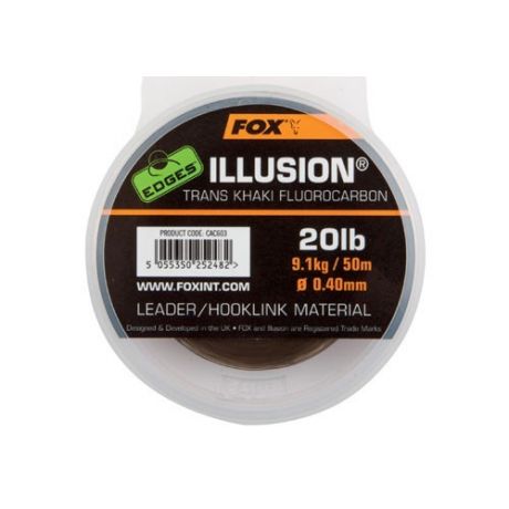 FOX EDGES ILLUSION LEADER 0,50MM TRANS KHAKI 50M