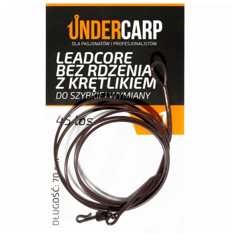 UNDERCARP LEADCORE BEZ RDZENIA Z KRĘTLIKIEM DO SZYBKIEJ WYMIANY 45LB BRĄZ