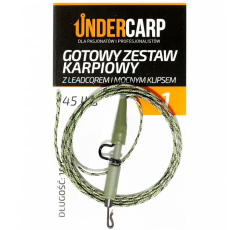 UNDERCARP ZESTAW LEADCORE Z MOCNYM KLIPSEM 45LB ZIELONY