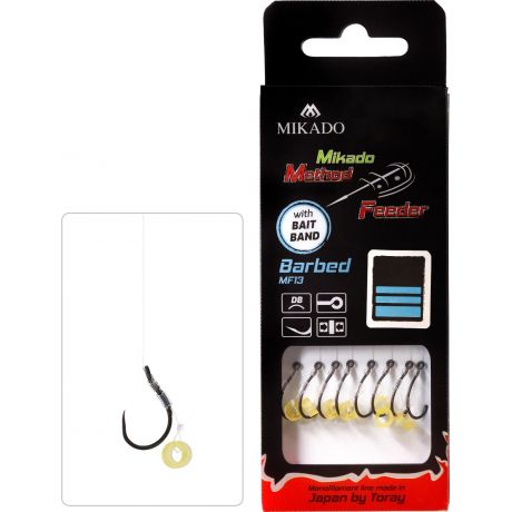 MIKADO PRZYPON MF Z GUMKĄ HAK BEZ ZADZIORA NR 12 ŻYŁKA 0,18MM/10CM 8SZT