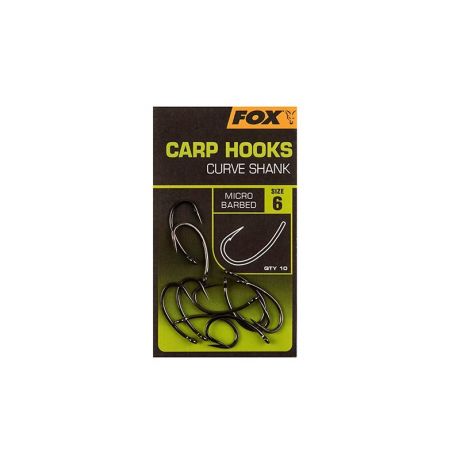 FOX CARP HOOKS CURVE SHANK BEAKED SIZE 6