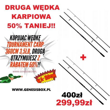 2 x WĘDKA KARPIOWA TOURNAMENT CARP 3,60m 3,5 Lbs
