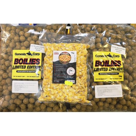 GENESIS CARP ŻÓŁTA GUMA BALONOWA DONALD 5kg + 5kg 20mm + KUKURYDZA GOTOWANA 1KG GRATIS